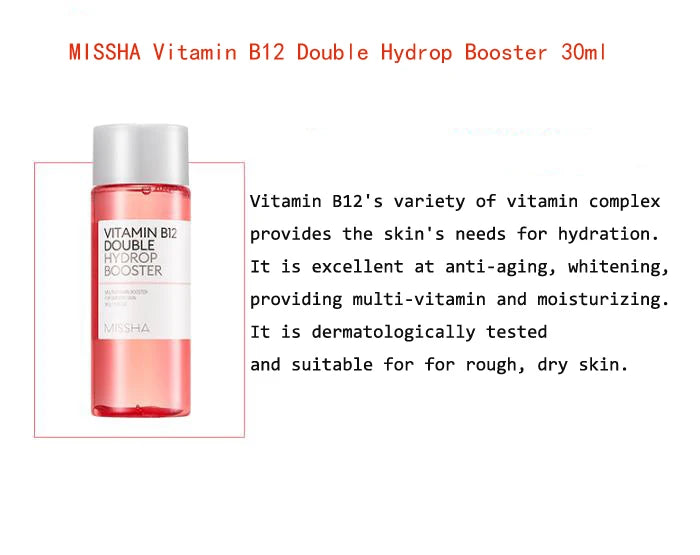 Kit Missha Vitamina B12  Ampola Especial Essência de branqueamento + Toner de facia hidratante + Creme Facial Anti-envelhecimento