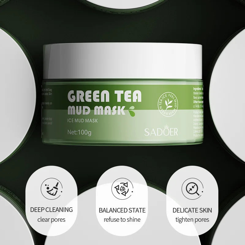 Máscara Chá Verde , Limpeza e Minimizador de  Poros, Hidratante ,Controle de Oleosidade, Tratamento de  Acne e Cravos 100 gr