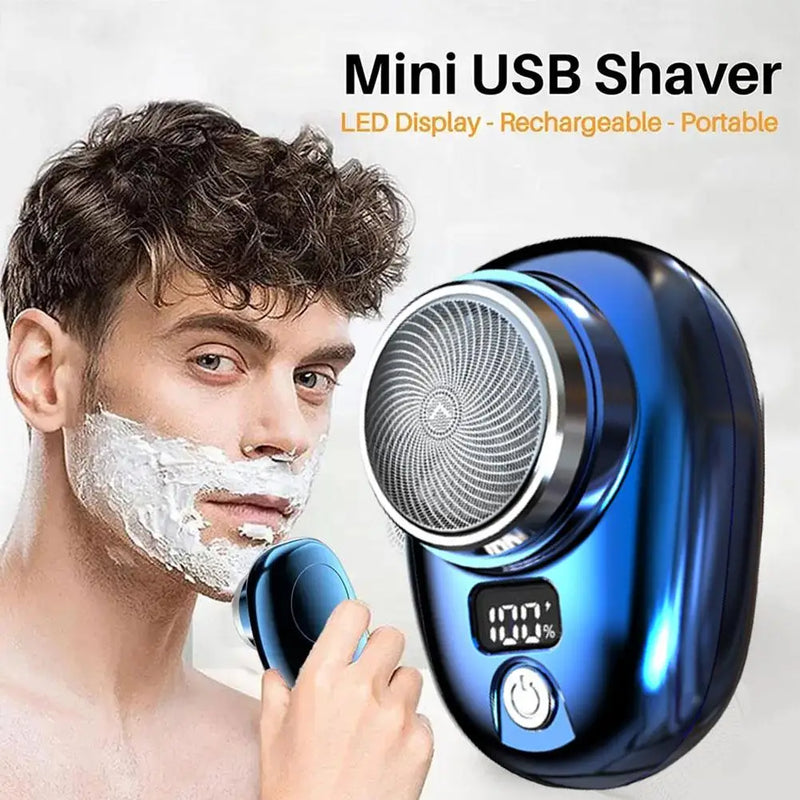Barbeador Elétrico Mini com Display Digital sem fio, Viagem, Aparador de barba e rosto