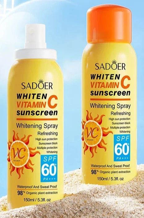 Protetor Solar Facial  Sadoer Spray FPS 60 com Vitamina C , Clareador , Hidratante ,150 ml