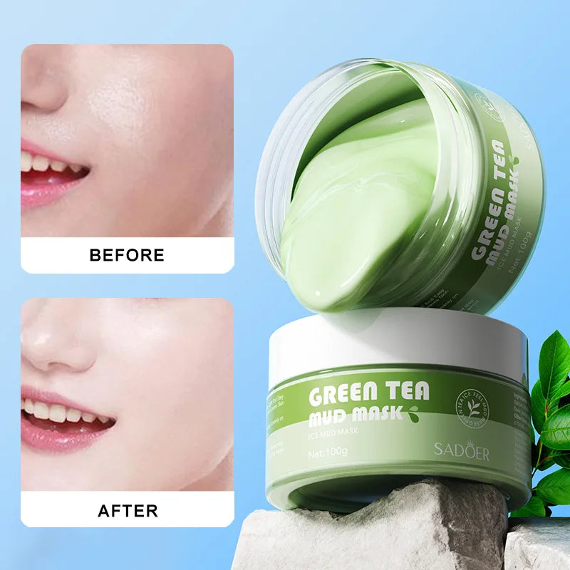 Máscara Chá Verde , Limpeza e Minimizador de  Poros, Hidratante ,Controle de Oleosidade, Tratamento de  Acne e Cravos 100 gr